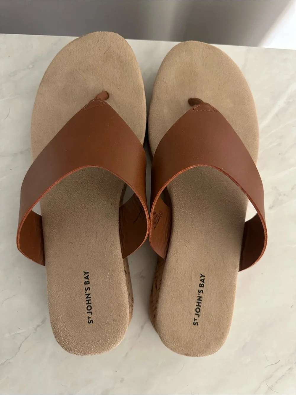 St. John’s Bay Cork Wedge Flip-Flop Sandals – Women’s Size 10 (NWOT)